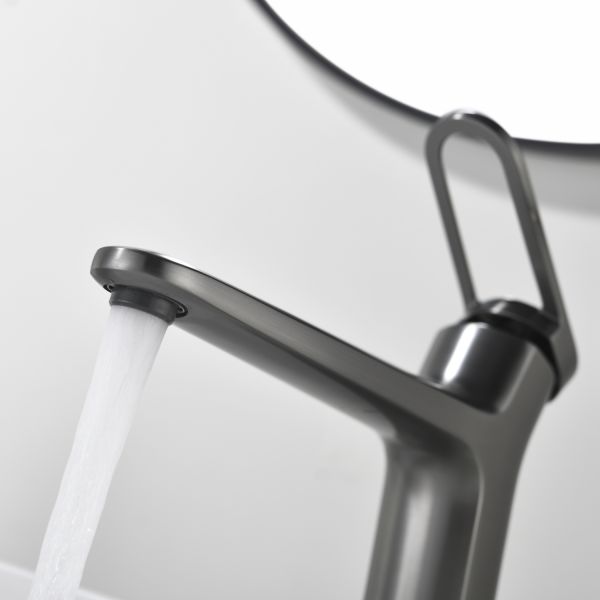 Смеситель для раковины Black&White Gravity 7209GM оружейная сталь