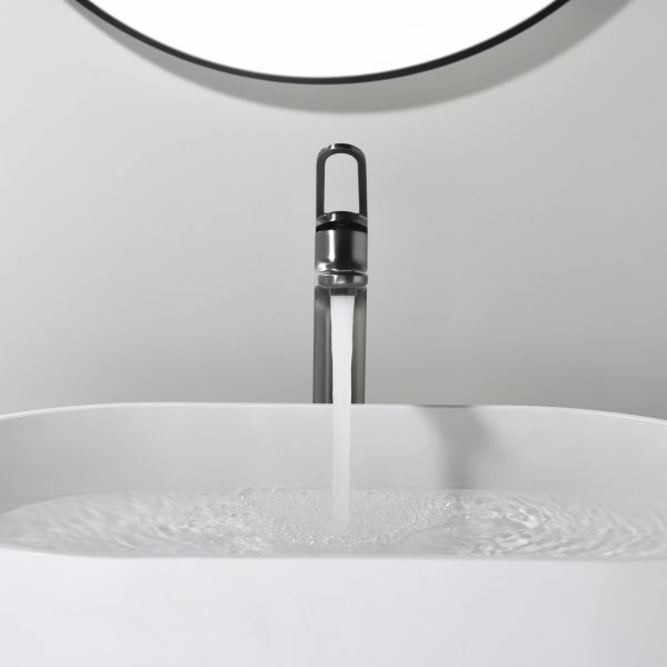 Смеситель для раковины Black&White Gravity 7209GM оружейная сталь