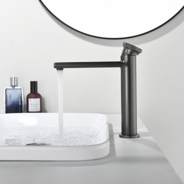 Смеситель для раковины Black&White Gravity 7307GM оружейная сталь