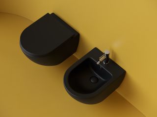 Унитаз подвесной Ceramicanova Метрополь (Metropol) CN4002TMB безободковый торнадо чёрный матовый