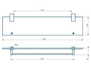 Полка стеклянная Haiba HB8407-4 бронза