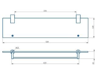 Полка стеклянная Haiba HB8407-4 бронза