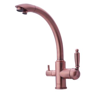 Смеситель для кухни Swedbe Selene Plus K8044M в комплекте с фильтром Аквафор Морион медь