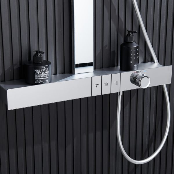 Душевая стойка Black&White Gravity 9005C с термостатом хром