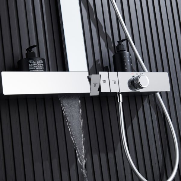 Душевая стойка Black&White Gravity 9005C с термостатом хром