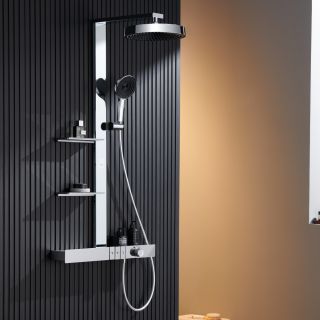 Душевая стойка Black&White Gravity 9005C с термостатом хром