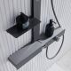 Душевая стойка Black&White Gravity 9005GM с термостатом оружейная сталь