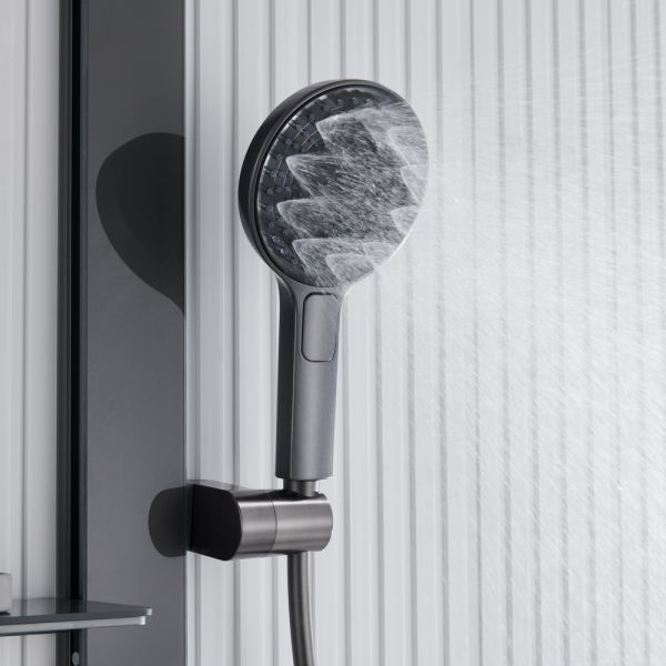 Душевая стойка Black&White Gravity 9005GM с термостатом оружейная сталь