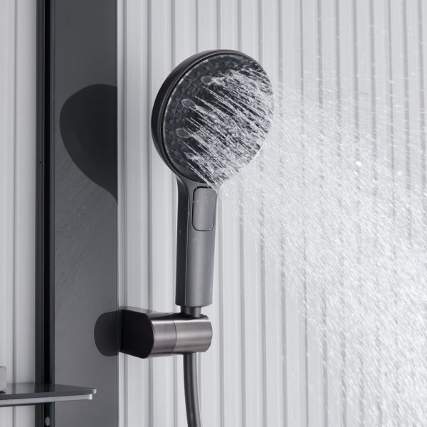 Душевая стойка Black&White Gravity 9005GM с термостатом оружейная сталь