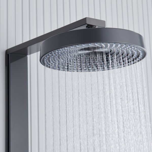 Душевая стойка Black&White Gravity 9005GM с термостатом оружейная сталь