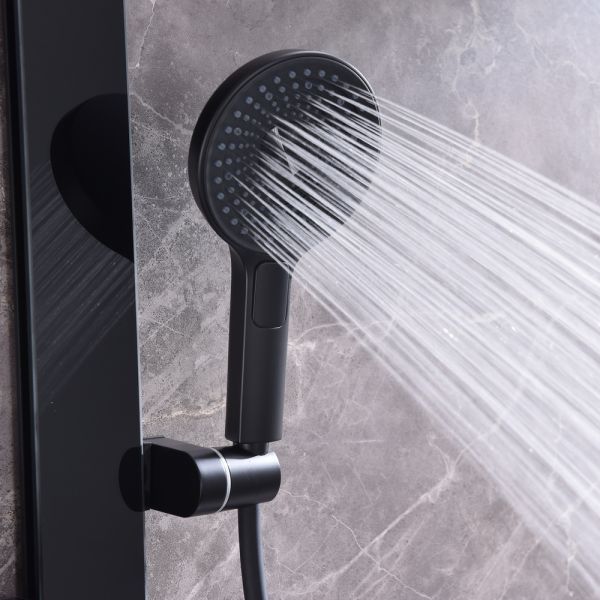 Душевая стойка Black&White Gravity 9005 с термостатом чёрный матовый