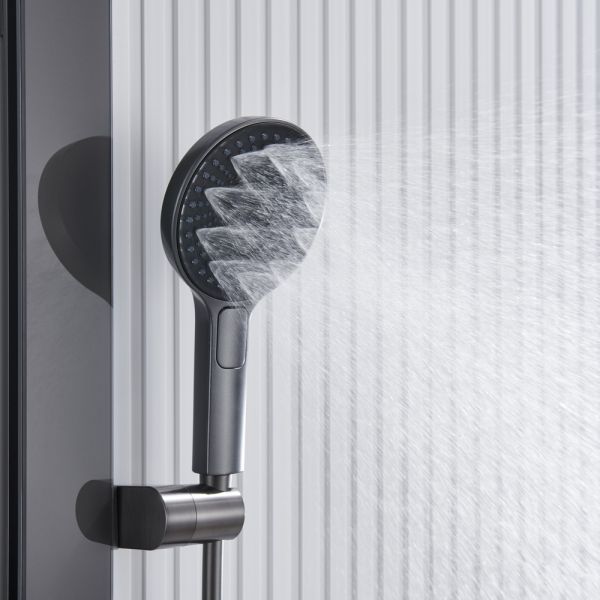 Душевой комплект Black&White Gravity 9025GM с термостатом оружейная сталь