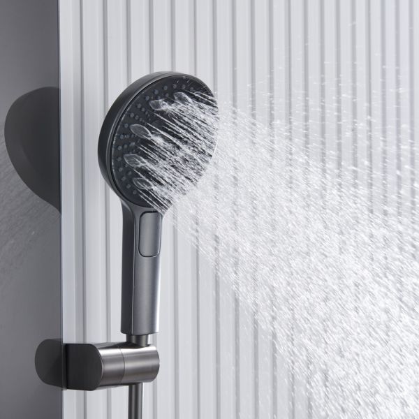 Душевой комплект Black&White Gravity 9025GM с термостатом оружейная сталь
