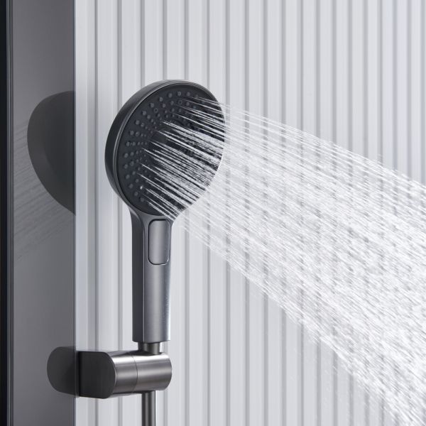 Душевой комплект Black&White Gravity 9025GM с термостатом оружейная сталь