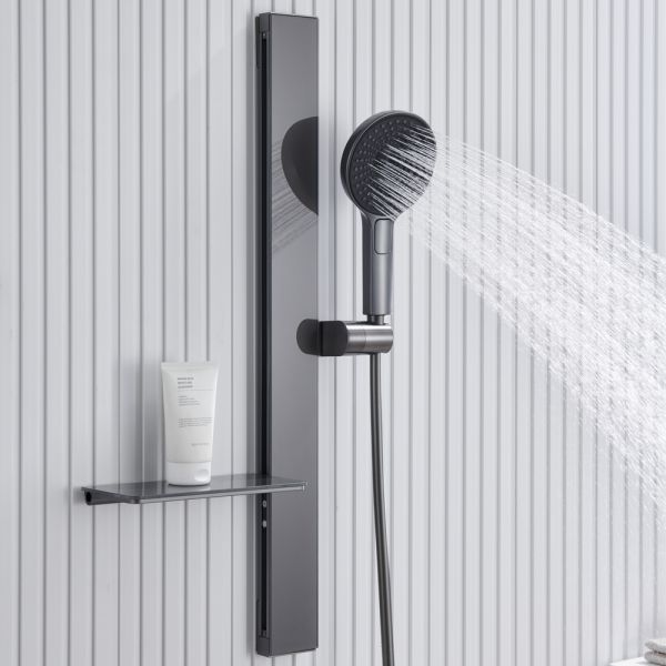 Душевой комплект Black&White Gravity 9025GM с термостатом оружейная сталь