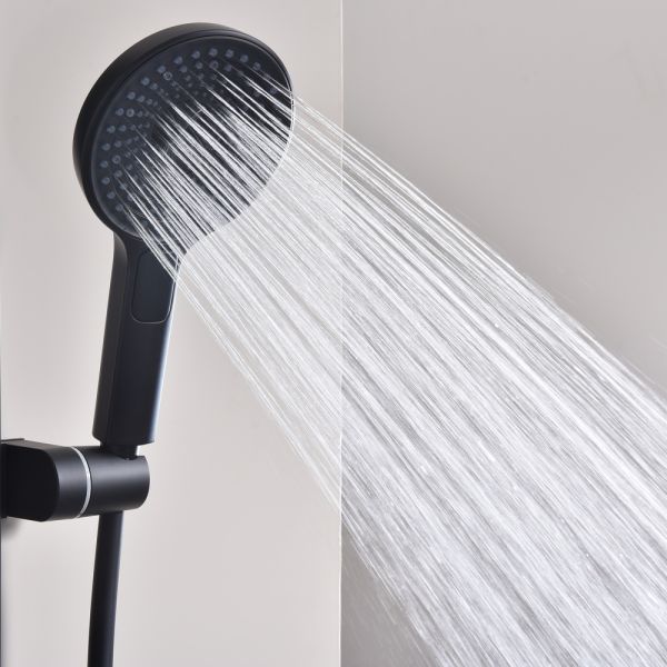 Душевой комплект Black&White Gravity 9025MB с термостатом чёрный матовый