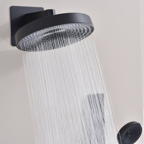 Душевой комплект Black&White Gravity 9025MB с термостатом чёрный матовый