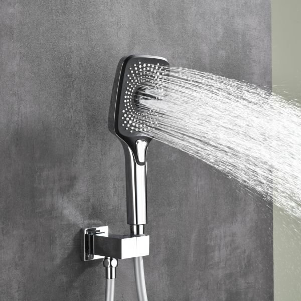 Душевой комплект Black&White Gravity 9101CGH с термостатом хром
