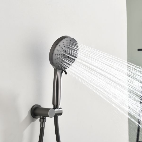 Душевой комплект Black&White Gravity 9201GM с термостатом оружейная сталь