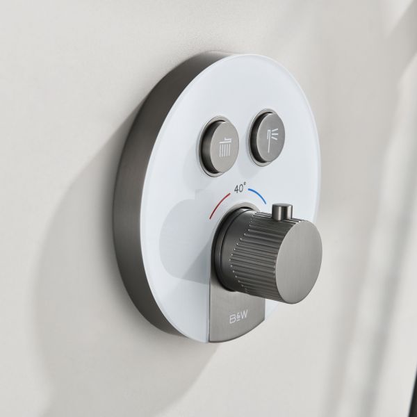 Душевой комплект Black&White Gravity 9301GM с термостатом оружейная сталь