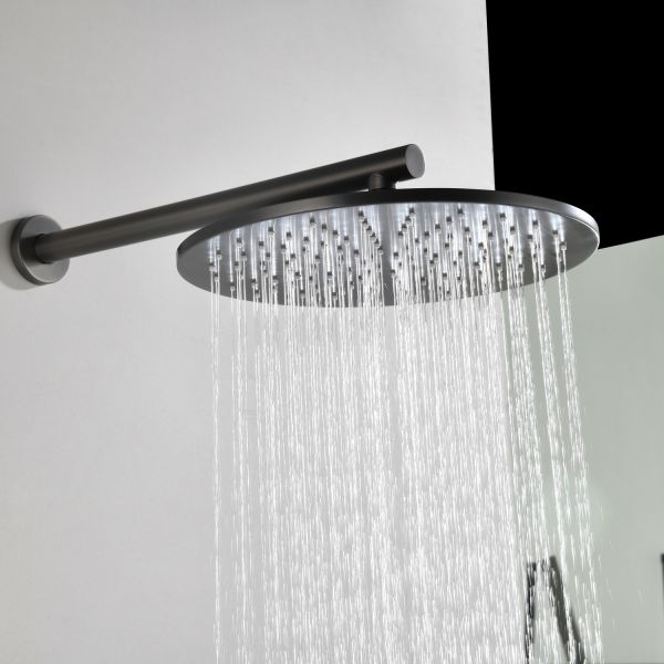 Душевой комплект Black&White Gravity 9301GM с термостатом оружейная сталь