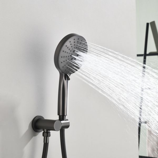 Душевой комплект Black&White Gravity 9301GM с термостатом оружейная сталь