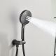 Душевой комплект Black&White Gravity 9301GM с термостатом оружейная сталь