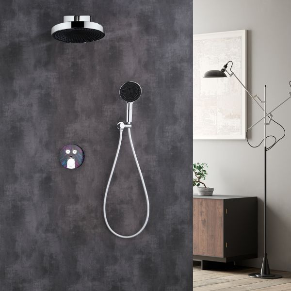 Душевой комплект Black&White Gravity 9401C с термостатом хром