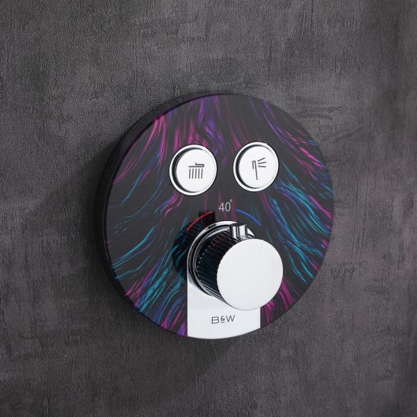 Душевой комплект Black&White Gravity 9401C с термостатом хром