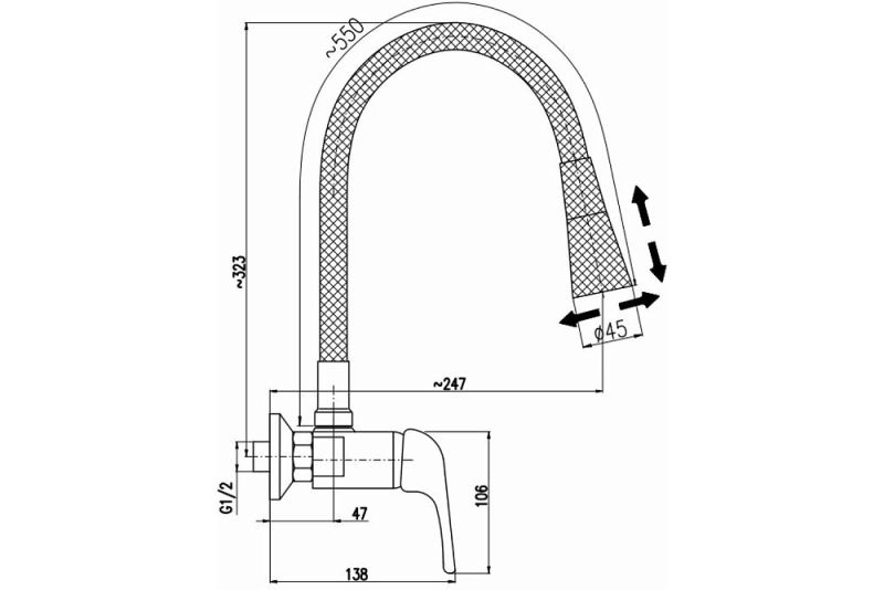 Смеситель для кухни Rav Slezak Sazava SA502.5/13S хром серый