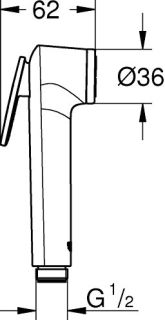 Гигиенический душ Grohe BauClassic 124434 со смесителем, С ВНУТРЕННЕЙ ЧАСТЬЮ