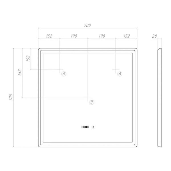 Зеркало с подсветкой Vigo Geometry Luxe 209 70 см