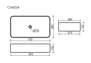 Раковина подвесная Ceramicanova Элемент (Element) CN6054 70 см белый