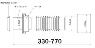 Гофрированное соединение Bettoserb 125383 для сифона 32-40/50мм Гофрированное соединение Bettoserb 125383 для сифона 32-40/50мм