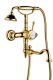 Смеситель для ванны с поворотным изливом и ручным душем, золото Cezares GIUBILEO-VDFM2-03/24