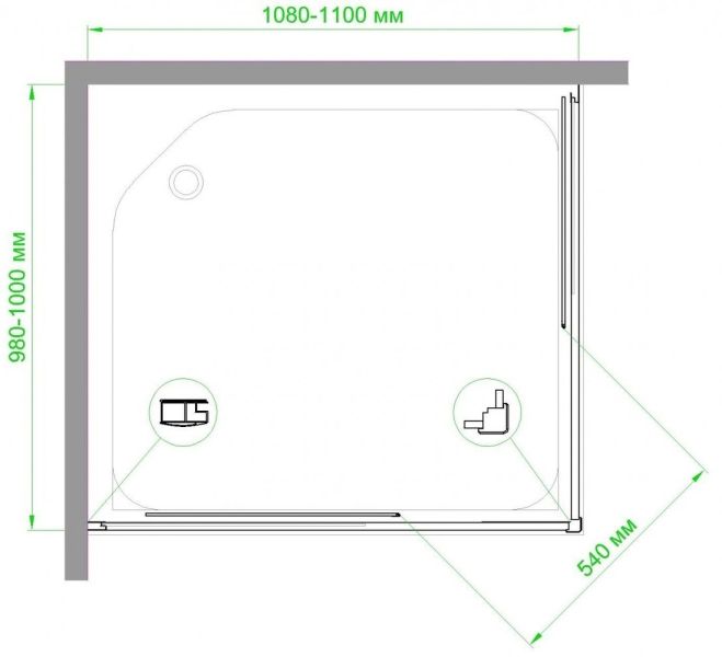 Душевой уголок Royal Bath HPD 110x100см белый RB11010HPD-T