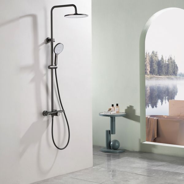 Душевая стойка Black&White Gravity 9104GM оружейная сталь