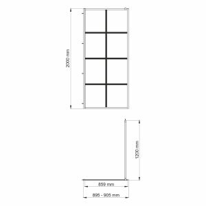 Душевая перегородка Wasserkraft Glan 66W39 90x200 cм