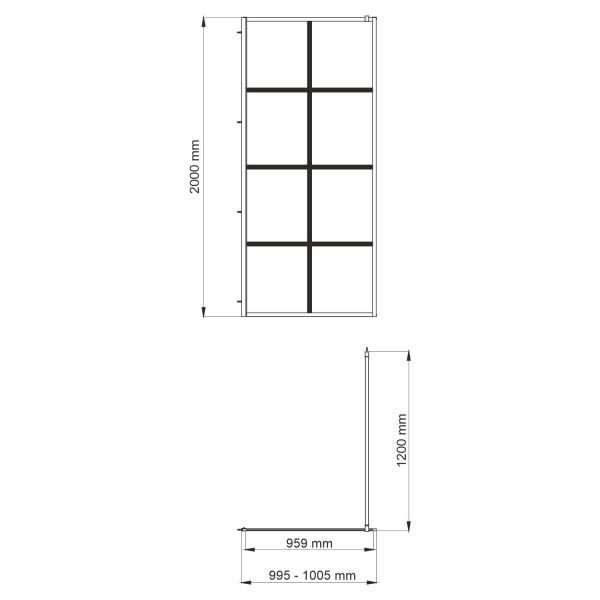 Душевая перегородка Wasserkraft Glan 66W44 100x200 cм
