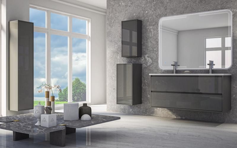 Тумба под раковину Cezares 120x57 Antracite Glass 41811
