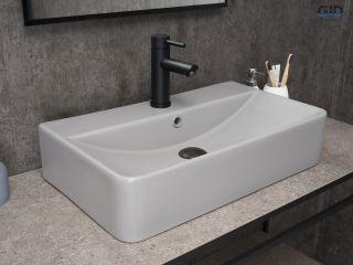 Раковина Gid Gm1344 52236 накладная серая матовая 61x35.5x14