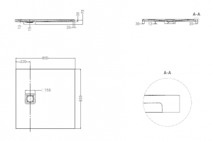 Душевой поддон Salini Oasi S-Stone 120323MRF 80x80см RAL полностью