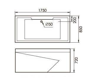 Акриловая ванна Gemy G9065 K L 175x85x72 Акриловая ванна Gemy G9065 K L 175x85x72
