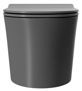 Подвесной унитаз Point Вега PN41711GM безободковый серый матовый Подвесной унитаз Point Вега PN41711GM безободковый серый матовый