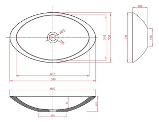 Раковина Montebianco Gondola Tre 60см белый 13043 Раковина Montebianco Gondola Tre 60см белый 13043