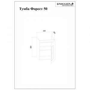 Тумба под раковину Бриклаер Форест 4627125414640 50 см дуб золотой/антрацит