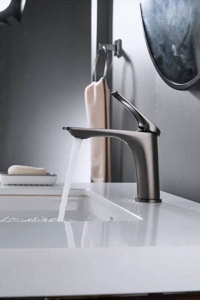 Смеситель для раковины Shevanik S9101T оружейная сталь