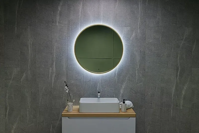 Зеркало с подсветкой ArtMax Asti AM-Ast-800-DS-FNC-Gold 80 см золото