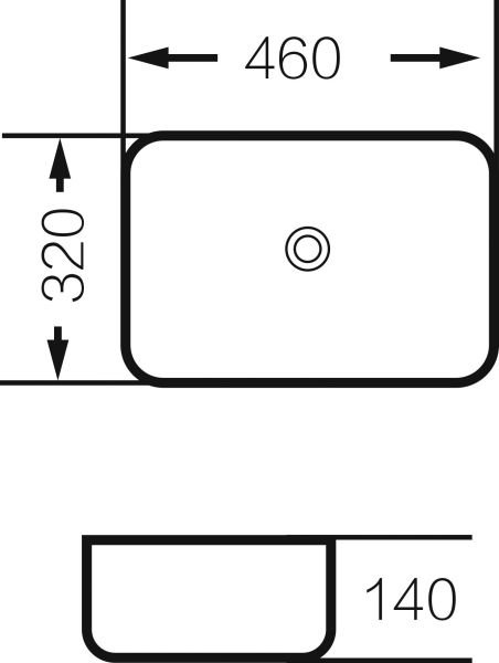 Раковина Grossman Color 46см чёрный/белый GR-4041BW