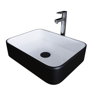 Раковина Grossman Color 50см чёрный/белый GR-4043BW